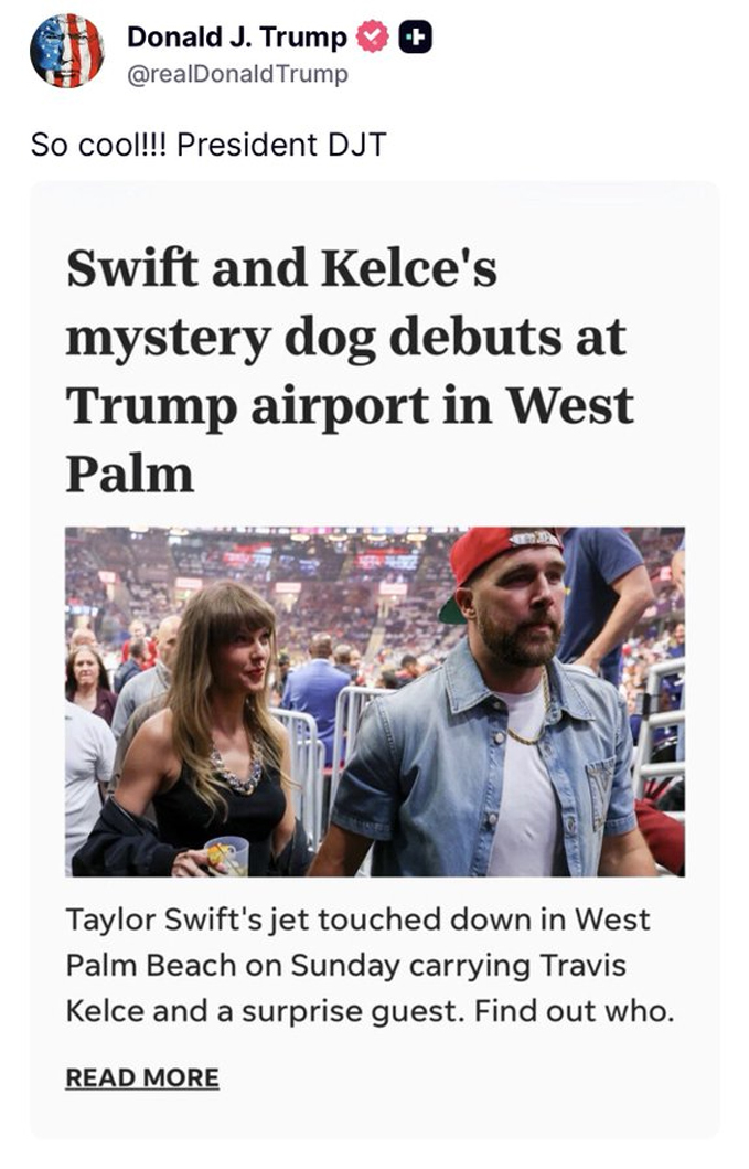 Ông Trump có động thái lạ với Taylor Swift sau nhiều năm công khai ghét cô