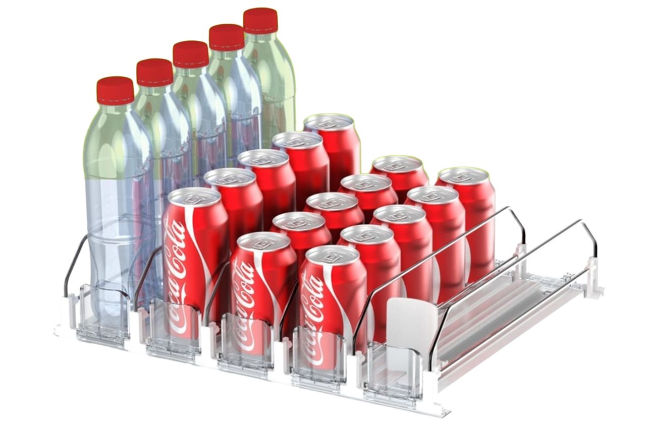 Drink Organizer for Fridge,Self Pushing Fridge Drink Organizer,Automatic Drink Dispenser for Fridge-Holds up to 25 Cans