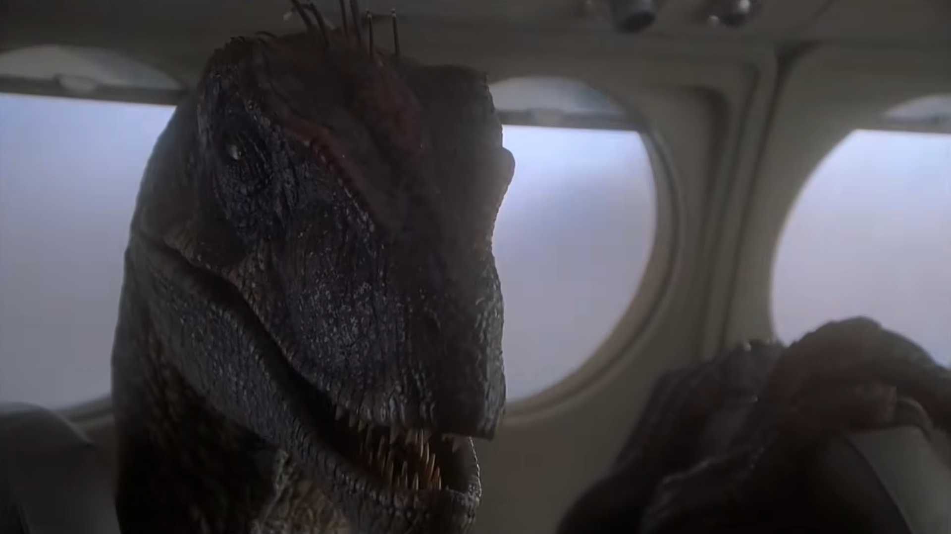 A raptor saying alan in dr grants dream in jurassic park 3