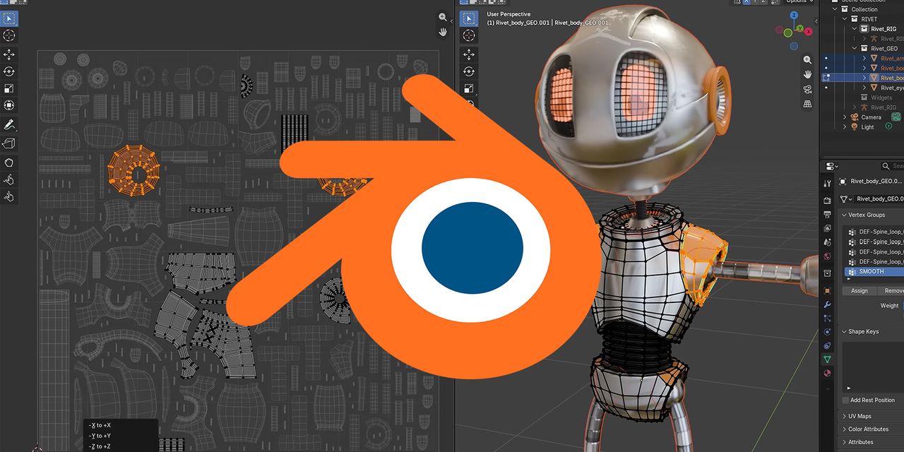 Blender logo and UI