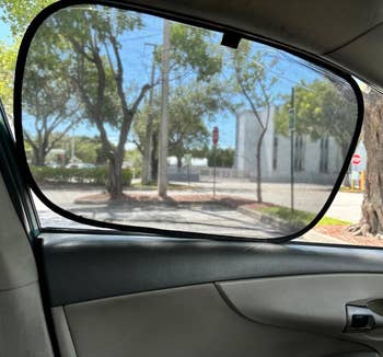 Car window shade minimizing the amount of sun that enters the car