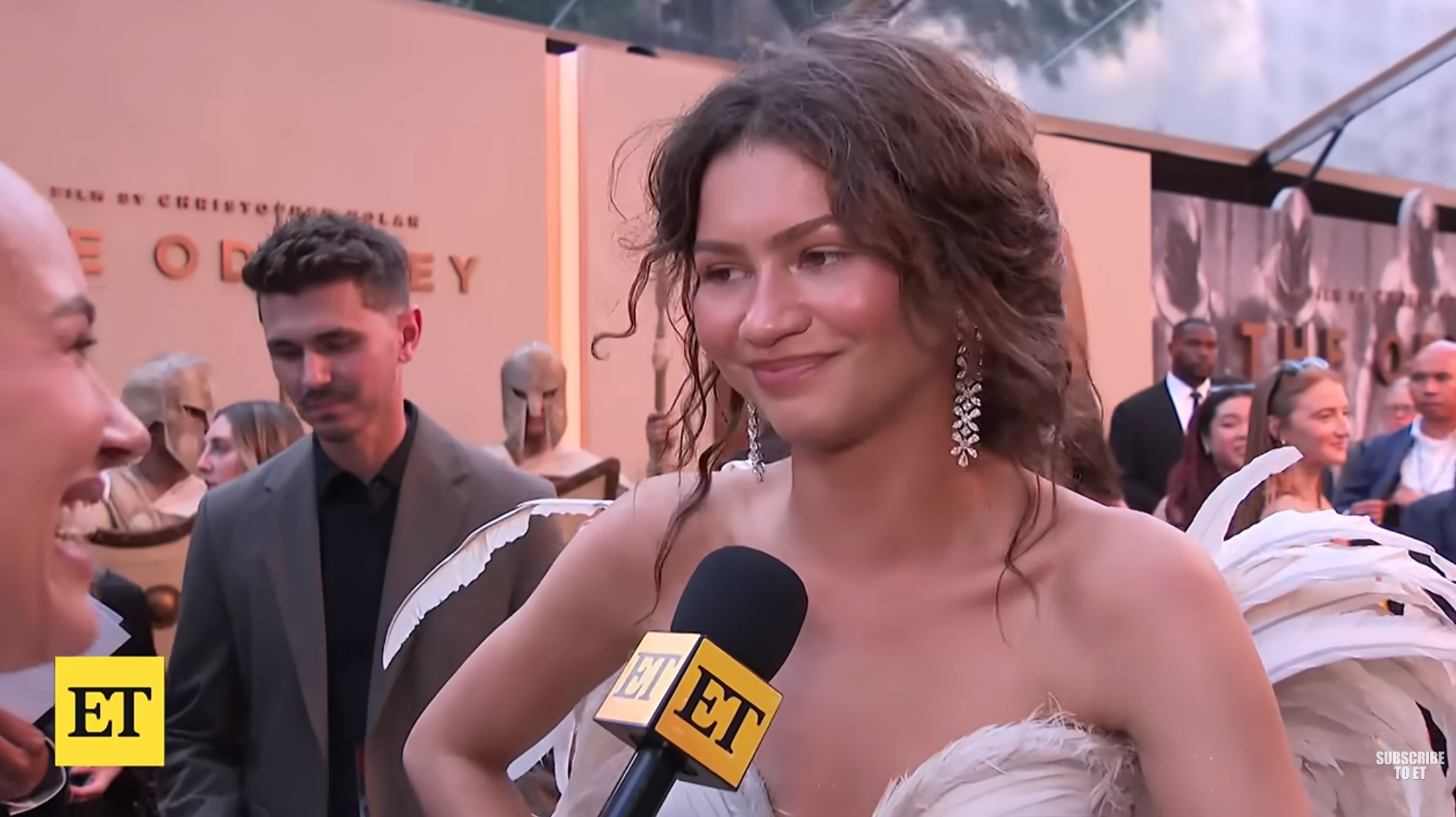 Zendaya being interviewed at an event