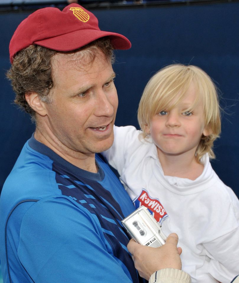 Will Ferrell (L) and his son Mattias Ferrell participate in The K-Swiss Global Tennis Showdown at The Los Angeles Tennis Center on campus at UCLA in Westwood on May 2, 2009 in Los Angeles, California