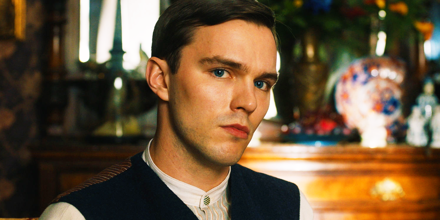 Nicholas Hoult in a shirt and waistcoast in Tolkien