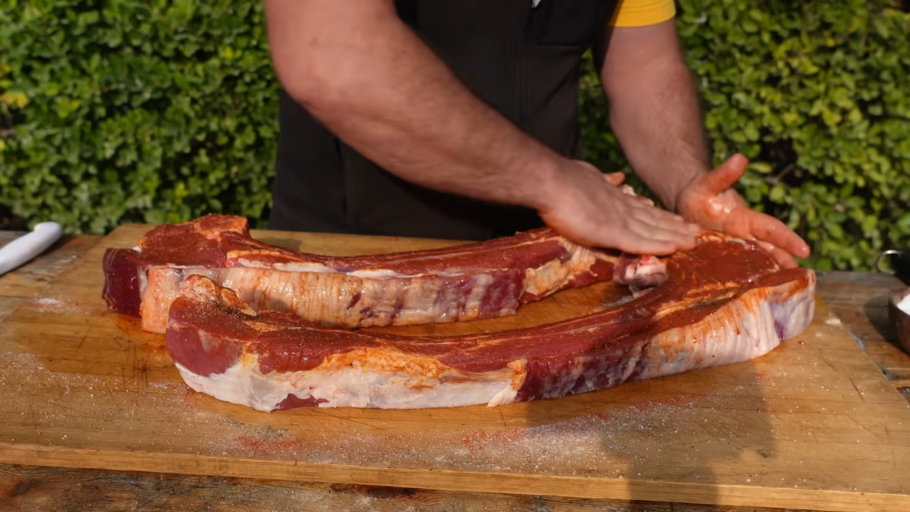 The ultimate outdoor steak feast... every bite is worth the wait