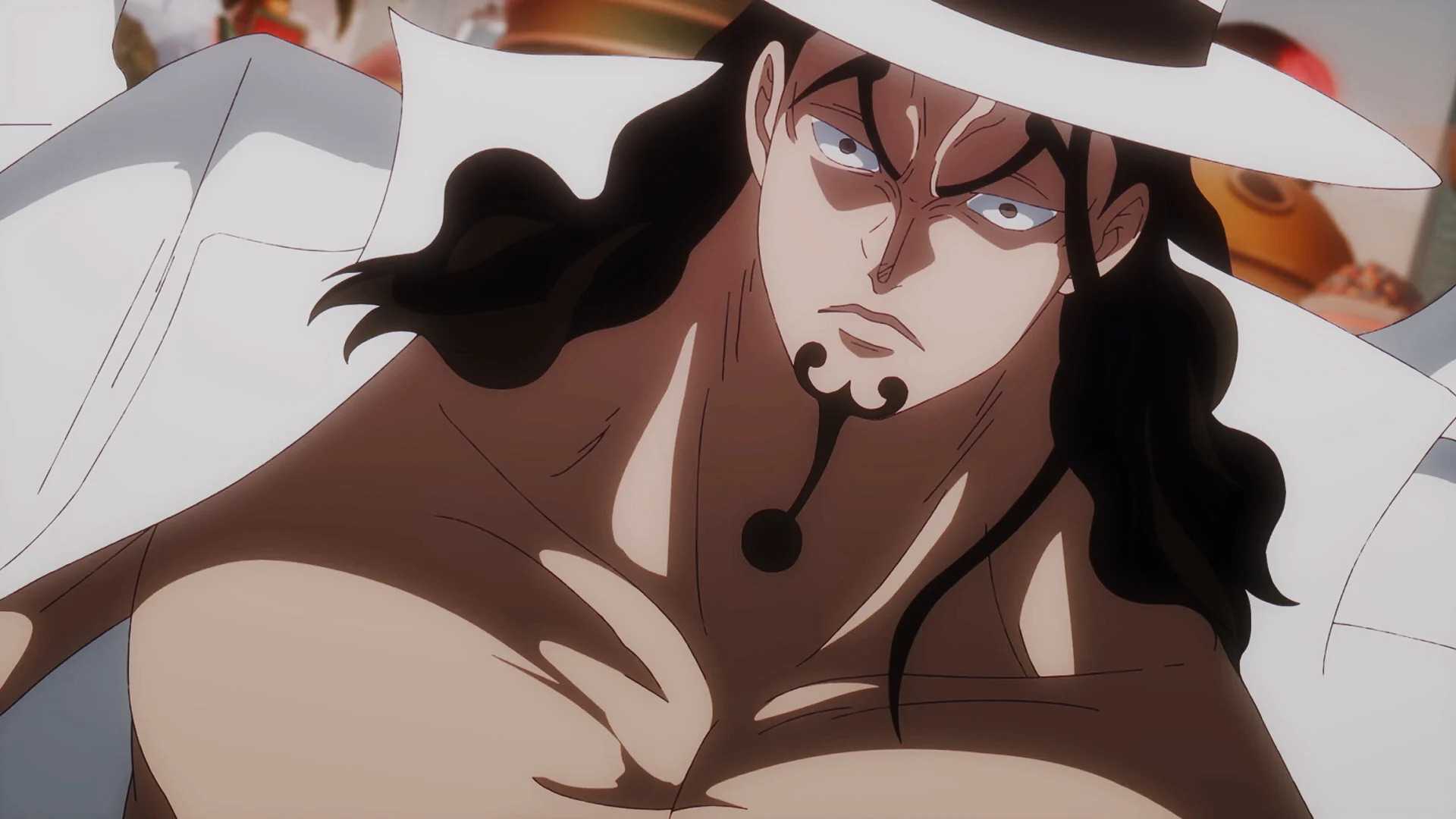 Rob Lucci getting ready to transform in One Piece