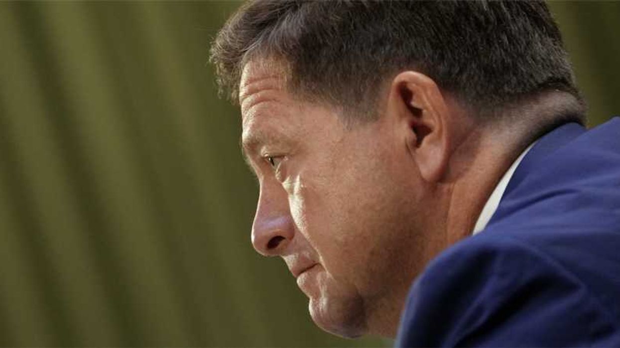 Jay Clayton, U.S. President Donald Trump's nominee to be Director of National Intelligence, testifies during a Senate Intelligence Committee confirmation hearing on Capitol Hill in Washington, D.C., U.S., July 15, 2026. REUTERS/Nathan Howard