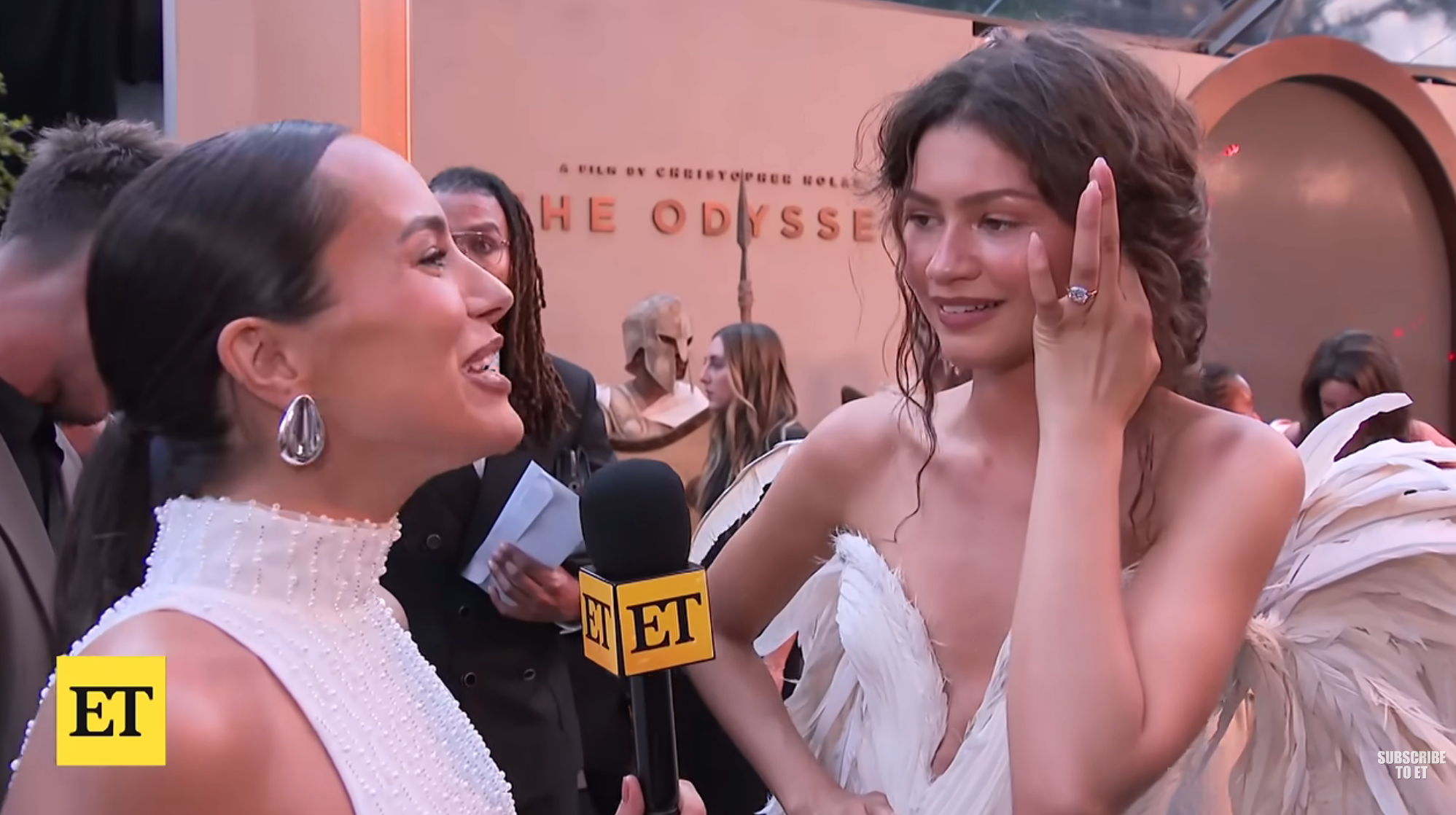 Zendaya being interviewed at an event