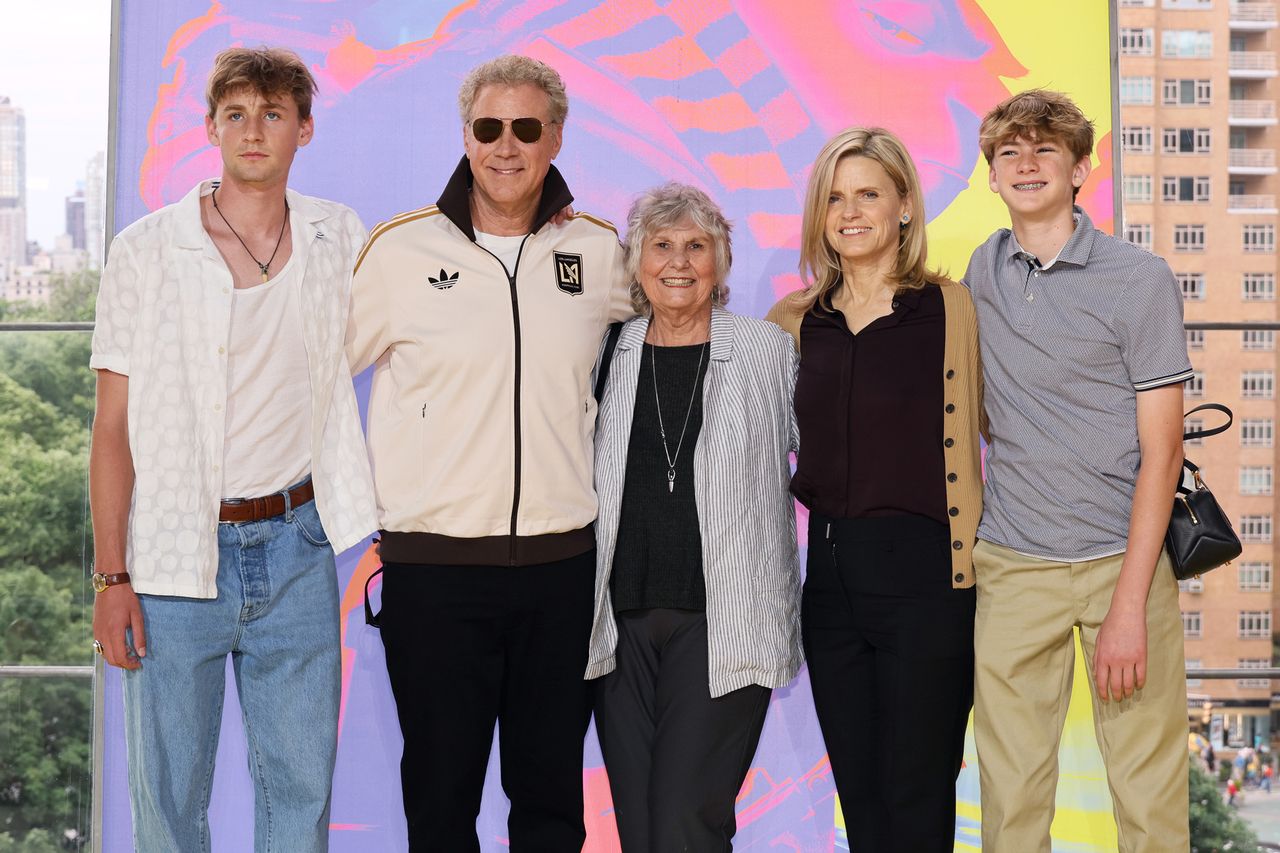 Magnus Ferrell, Will Ferrell, Betty Kay Overman, Viveca Paulin and Axel Ferrell attend the Despicable Me 4 New York Premiere at Jazz at Lincoln Center on June 09, 2024 in New York City.