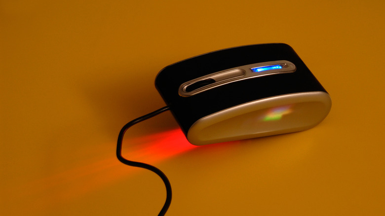 Why do optical computer mice always use red lights?