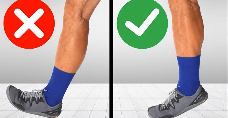 Physical therapist shows how to walk correctly