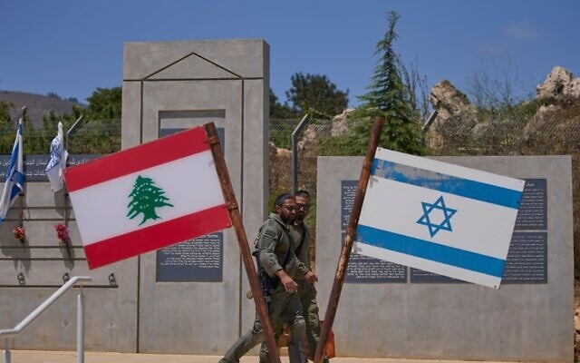 IDF soldiers are seen at a memorial site on the border with Lebanon in northern Israel, June 28, 2026. (AP Photo/Ohad Zwigenberg)