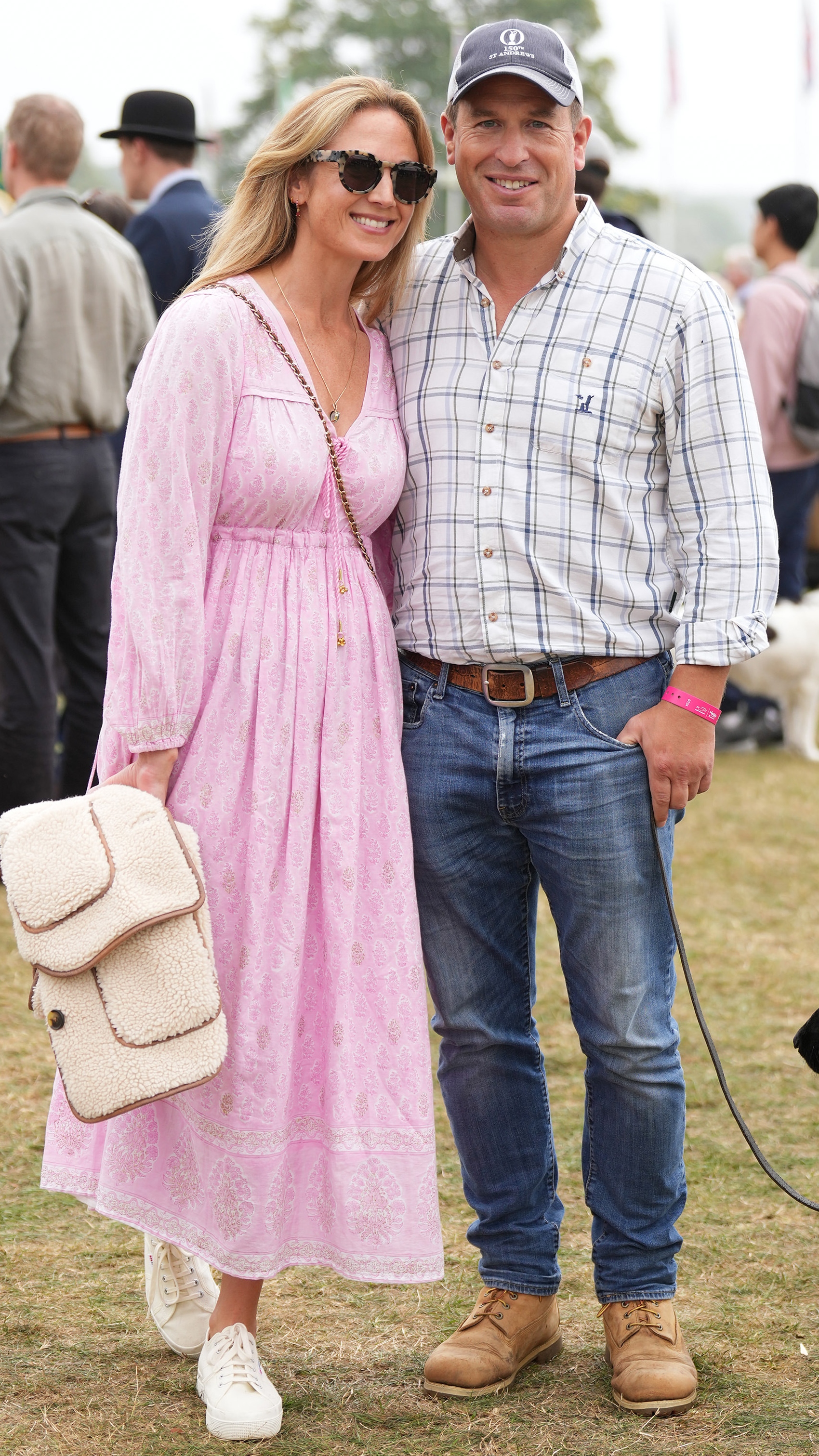 Harriet Sperling and Peter Phillips are seen at the Burghley Horse Trials at Burghley House, Stamford, Lincolnshire on September 07, 2024