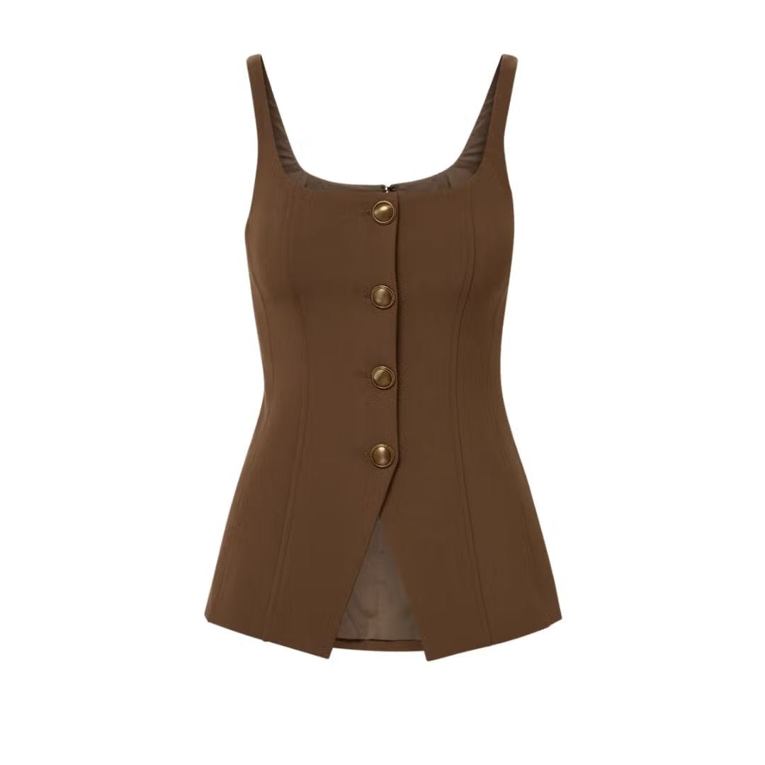 Veronica Beard Liana Button-Up Vest