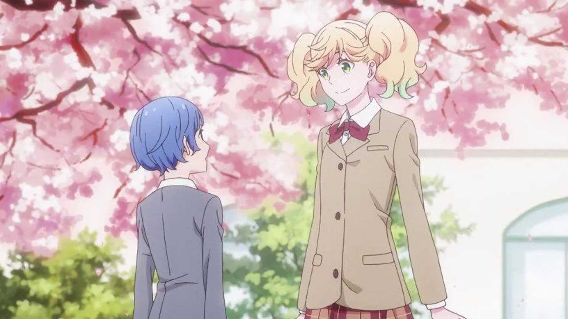 Sarasa and Ai first meet in Kageki Shojo!!