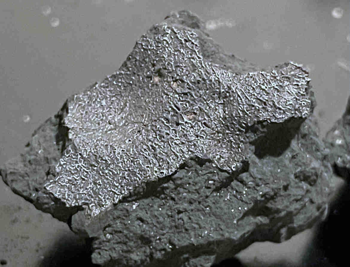 A fragment of the Hillsborough meteorite, broken on impact. / Credit: SETI Institute