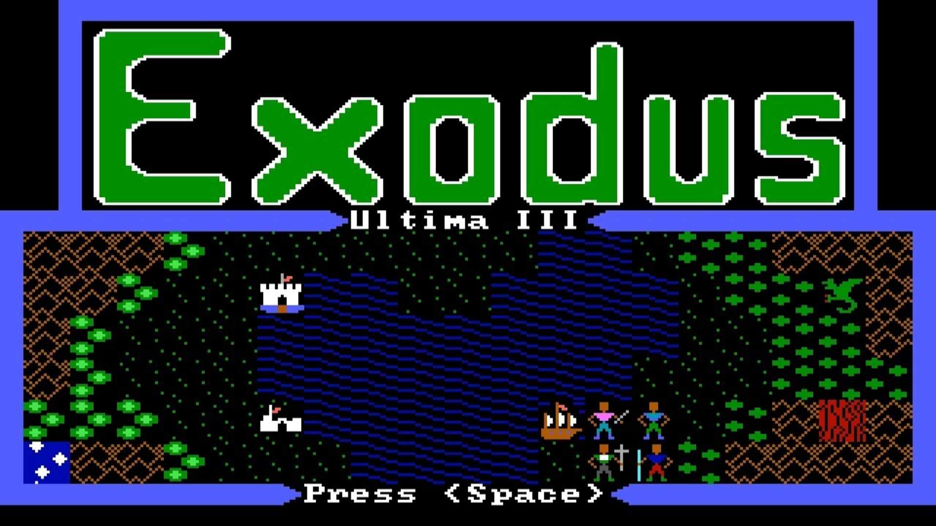 Ultima III: Exodus menu screen NES