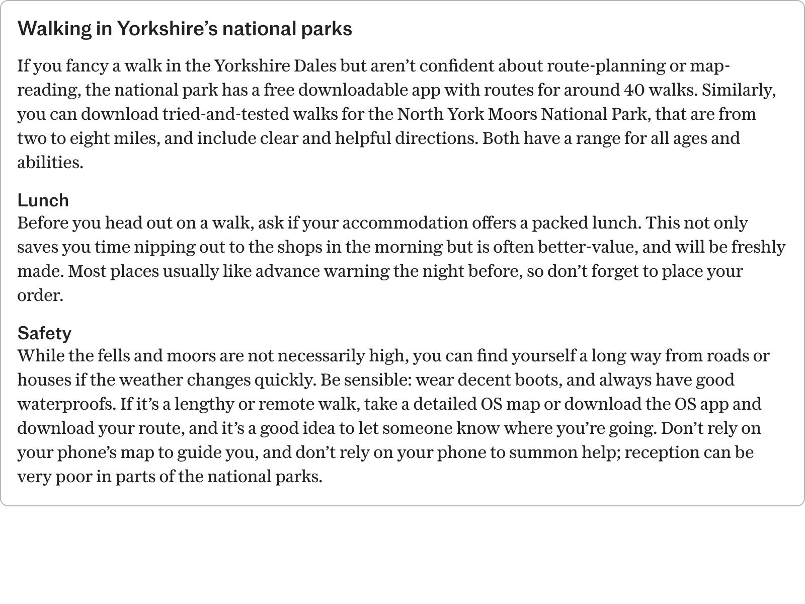 Walking in Yorkshire’s national parks