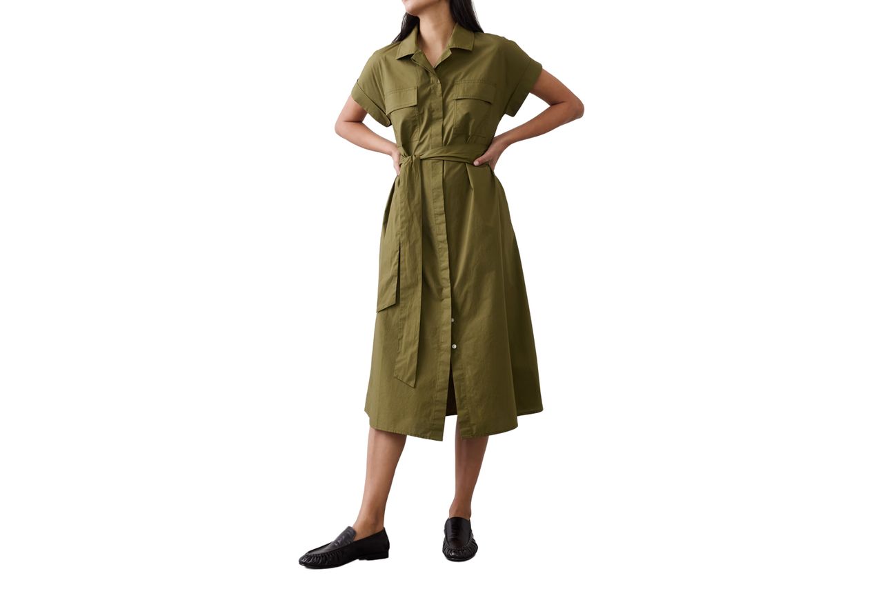 Banana Republic Factory Poplin Utility Midi Shirtdress