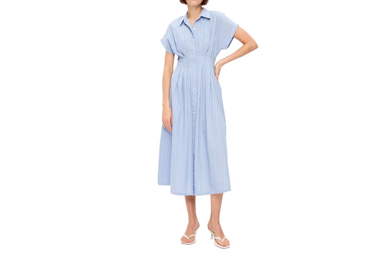 Old Navy Pintuck-Waist Midi Shirt Dress