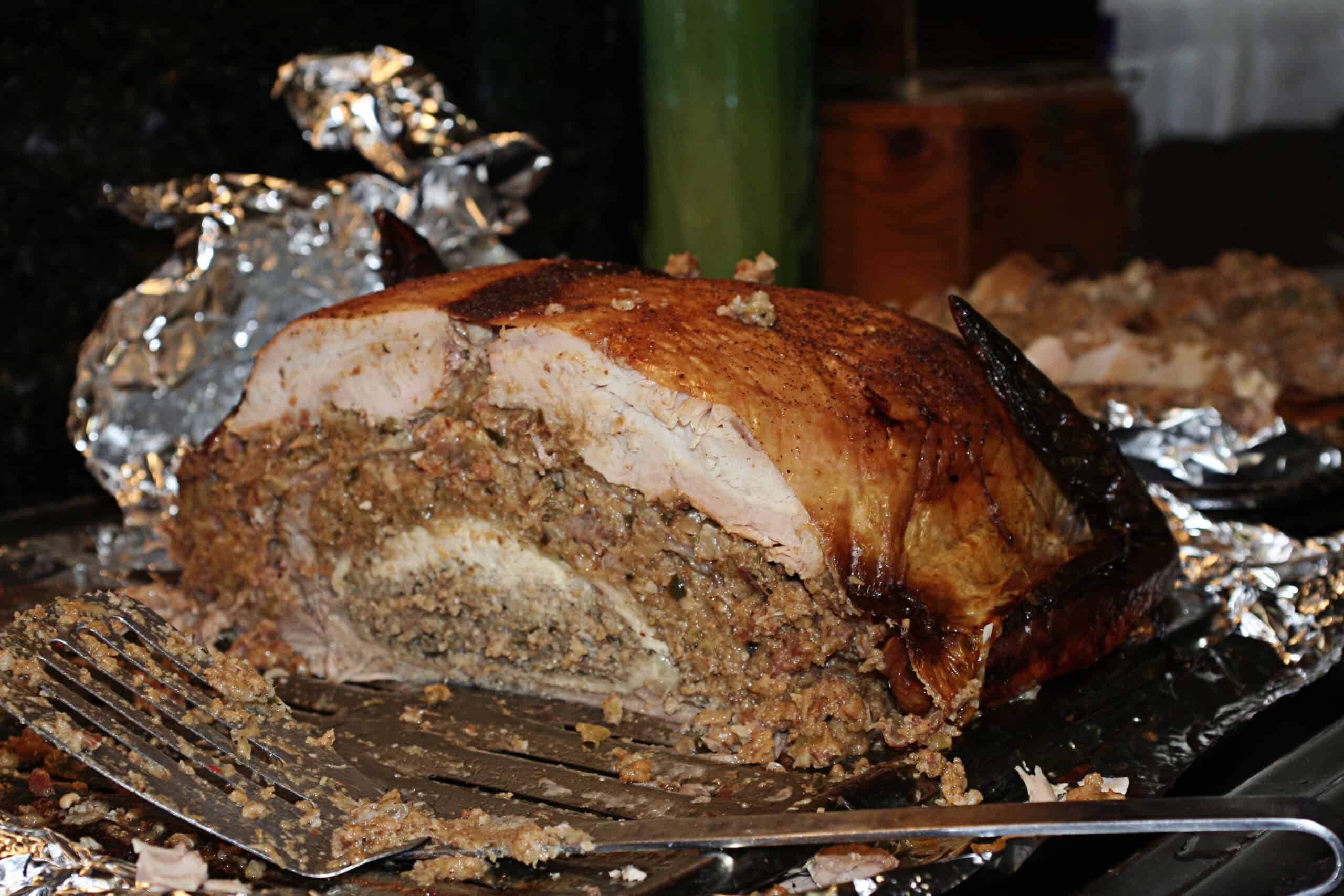 Sliced turducken for Thanksgiving