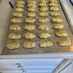 zucchini tots 1 point I made a double batch of zucchini tots today. The recipe is from Skinny Taste. They are really good. If you make 16, they are 1 point for 2. ingredients