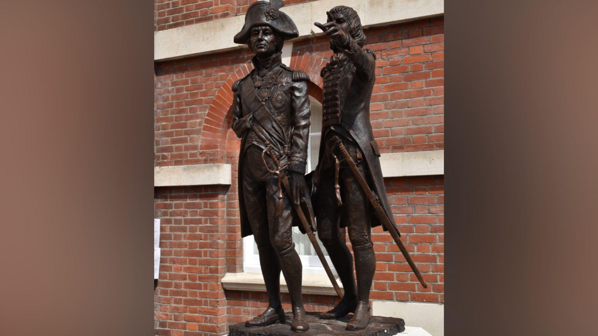 The statue of Lord Nelson together with Sir George Murray, who captained his fleet, stands in North Street in Chichester