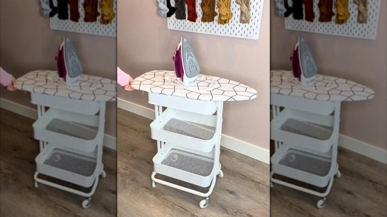 Upcycle a wire cart into a portable ironing board with a simple DIY