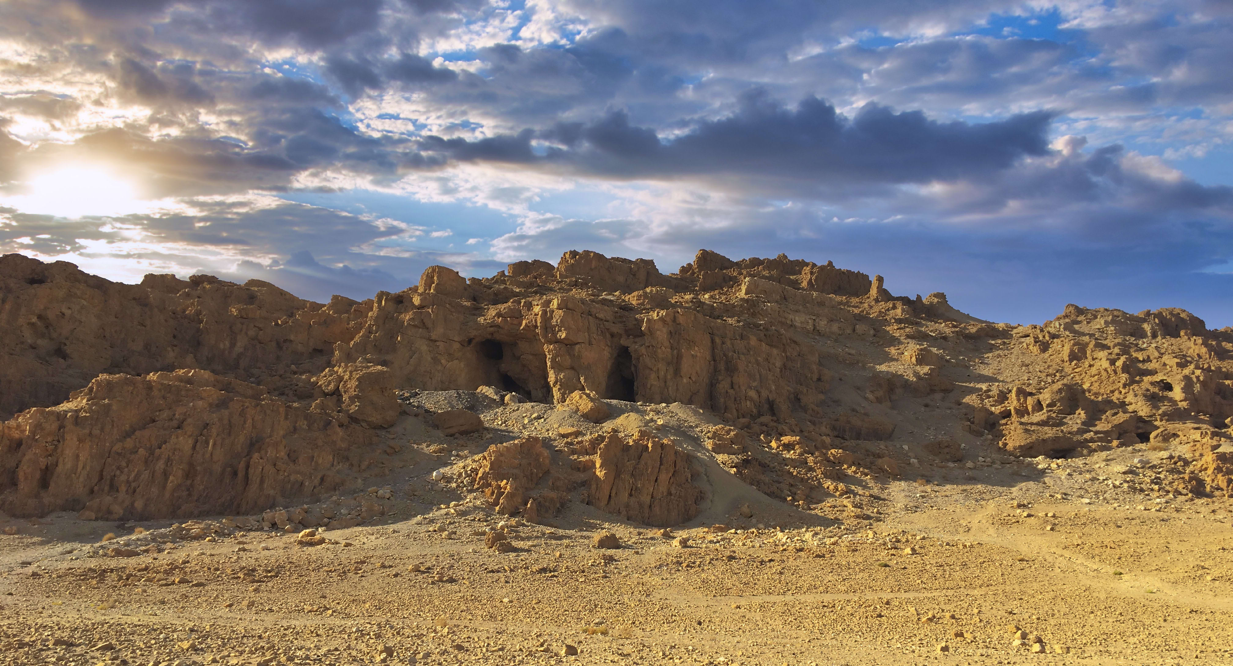 A cave in the Qumran area of the Dead Sea region.