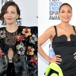 Maggie Gyllenhaal at the 37th Annual Independent Spirit Awards held at Santa Monica Pier on March 6th, 2022 in Santa Monica, California, Rosario Dawson at the 37th Annual Independent Spirit Awards held at Santa Monica Pier on March 6th, 2022 in Santa Monica, California..