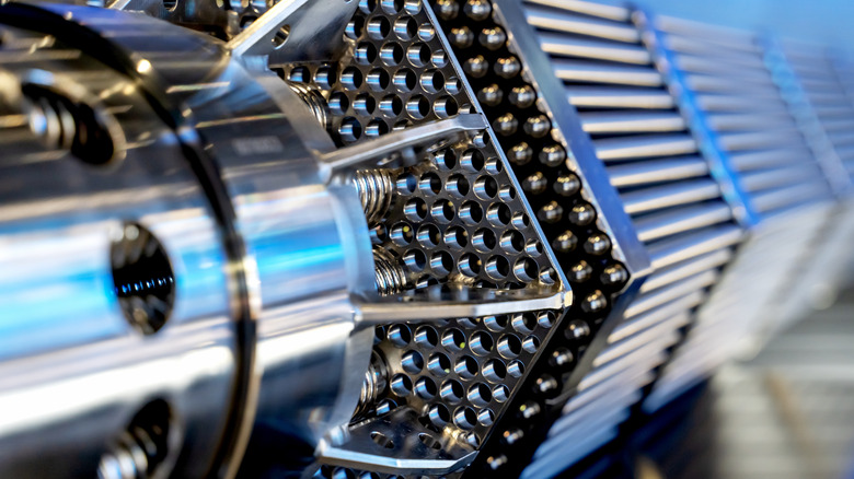 Close up of a fuel rod assembly for a nuclear power plant