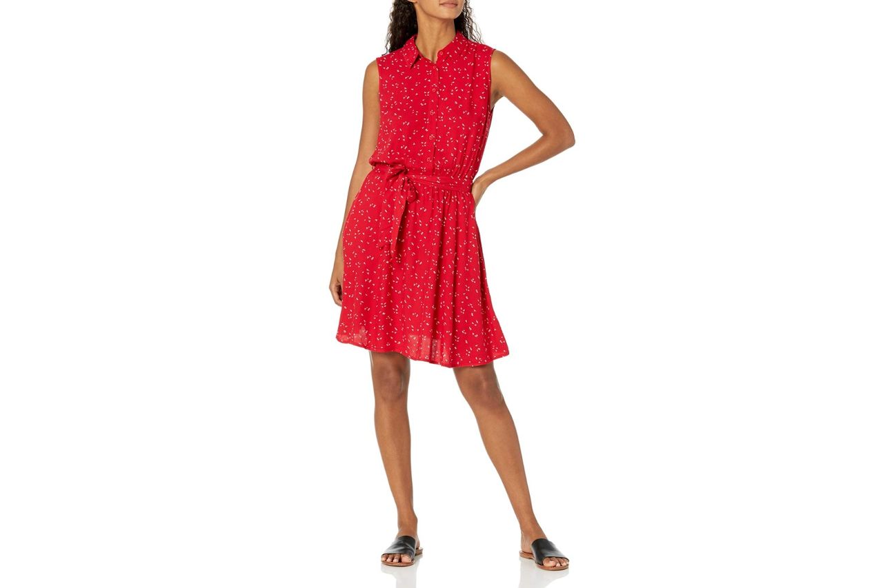 amazon essentials womens sleeveless summer shirtdress