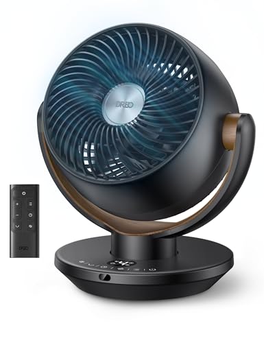 Dreo Fan for Bedroom, Desk Air Circulator Fan With Remote, 11 Inch Table Fans for Whole Room, 65ft Powerful Airflow, 120° Vertical Manual +90° Oscillating, 4 Speeds, 8h Timer, 25db Quiet Fan, Home