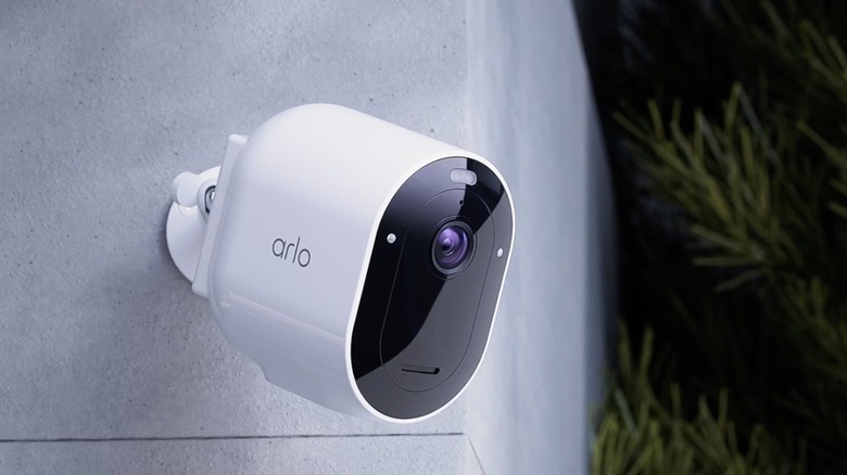 Close-up of Arlo camera monitoring property