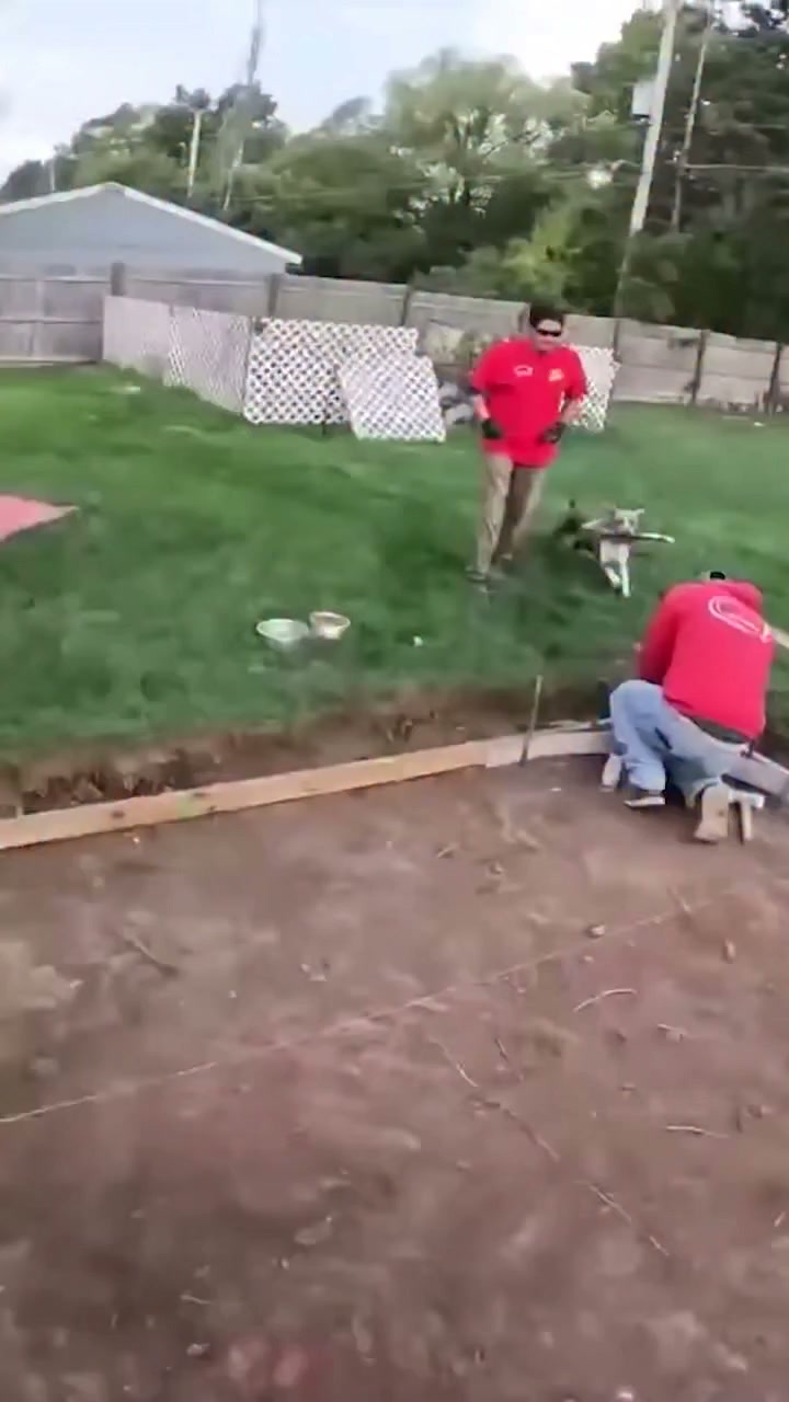 Pouring texture into a new patio