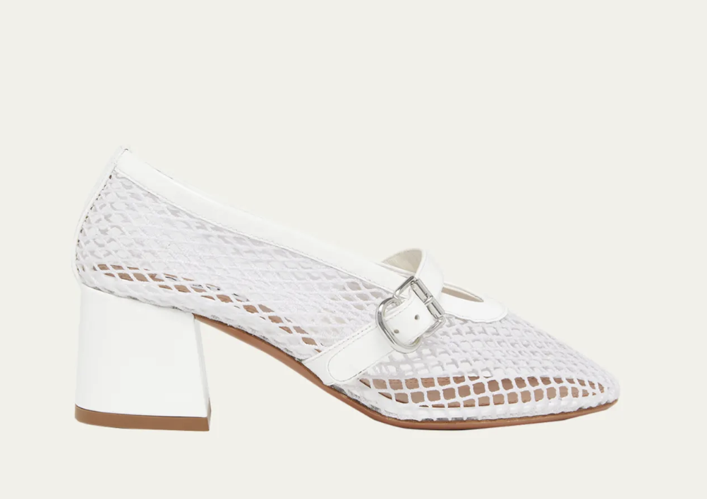 ALAÏA, 55mm Fishnet Ballerina Pumps