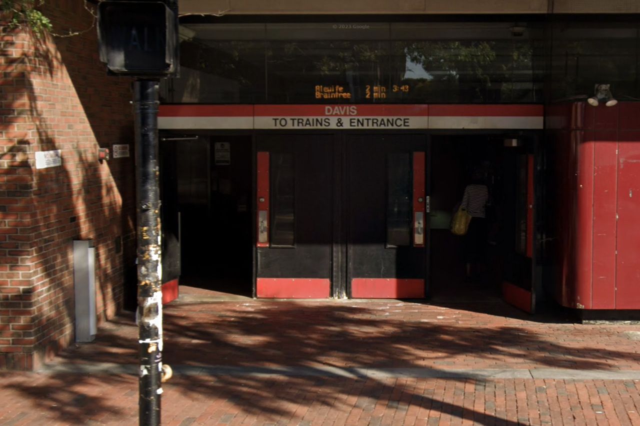 Davis Station MBTA subway station in Somerville, Massachusetts, where Steven McCluskey suffered fatal injuries in an escalator accident.