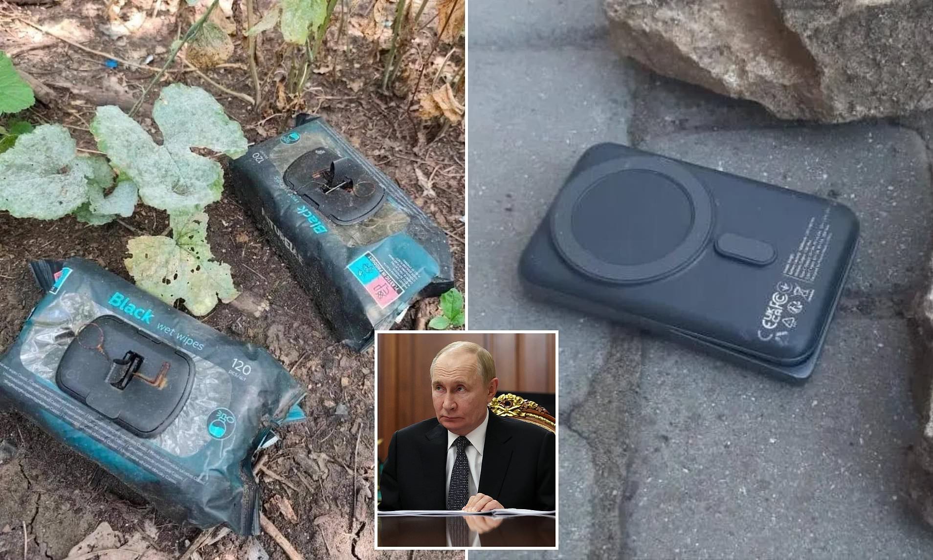 Putin's troops 'drop booby-trapped wet wipe packs and power banks' onto the streets of Ukraine