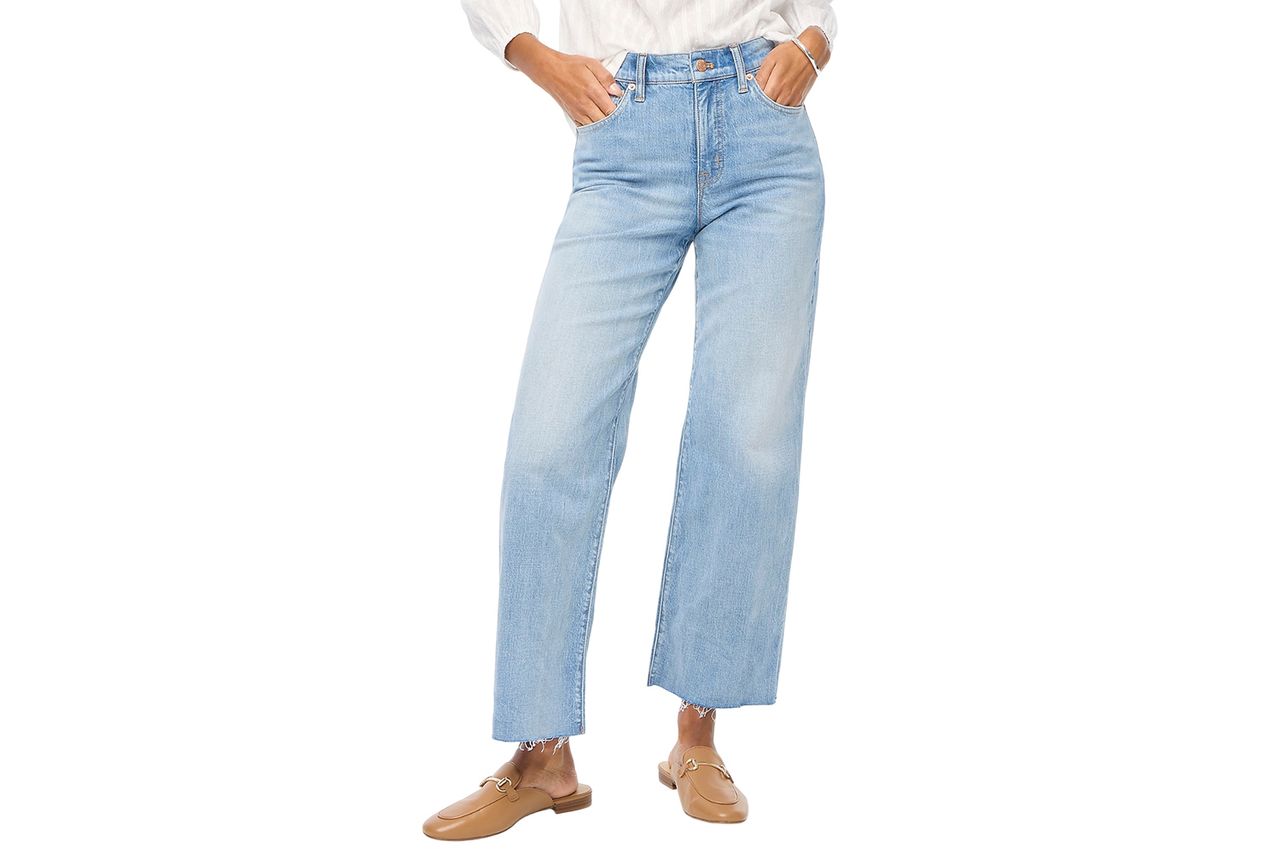 J.Crew Factory Wide-leg cropped jean in all-day stretch