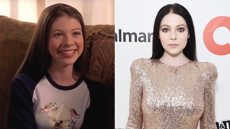Michelle Trachtenberg as Dawn Summers in "Buffy the Vampire Slayer" on the left and at a photoshoot in 2020 on the right