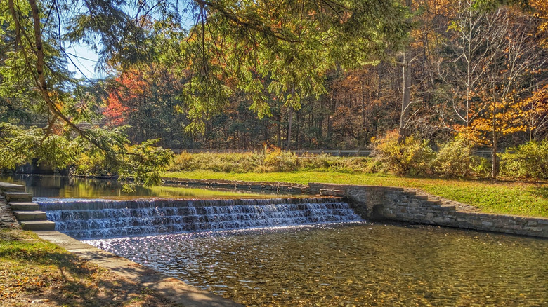 colorful trees and water, Ravensburg State Park, Pennsylvania