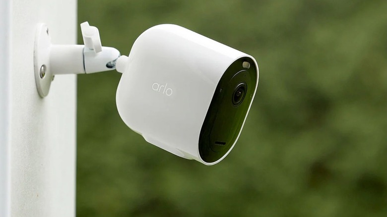 Close-up of Arlo camera monitoring property
