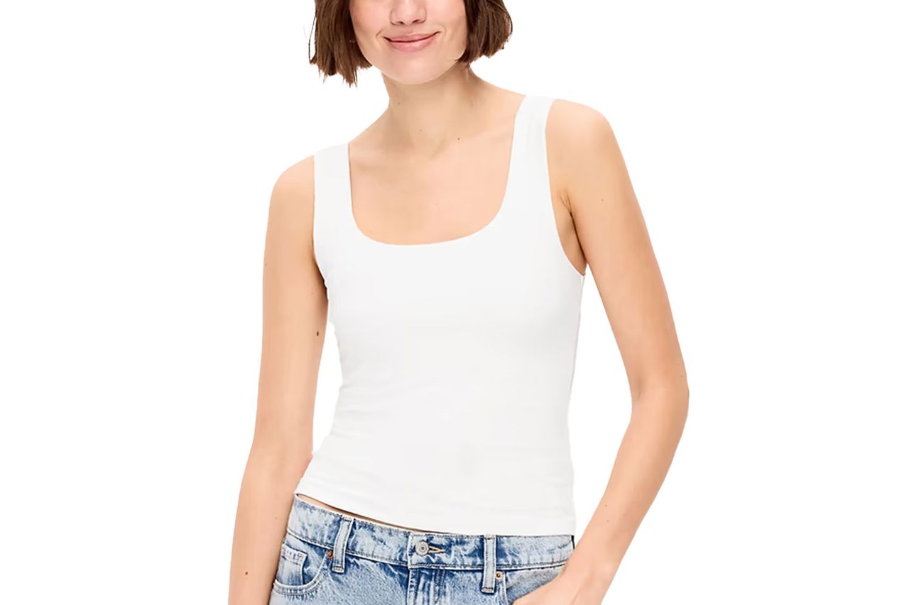 Old Navy Hug Double-Layer Scoop-Neck Tank Top