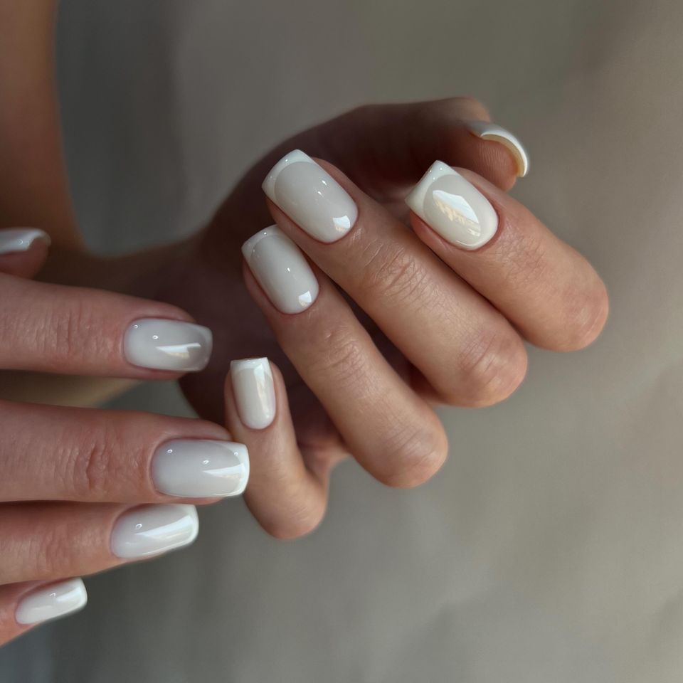 White on white French tips