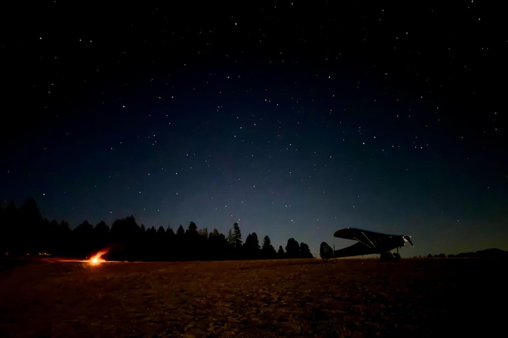 Monache Meadows Airstrip at night. [Credit: Recreational Aviation Foundation]