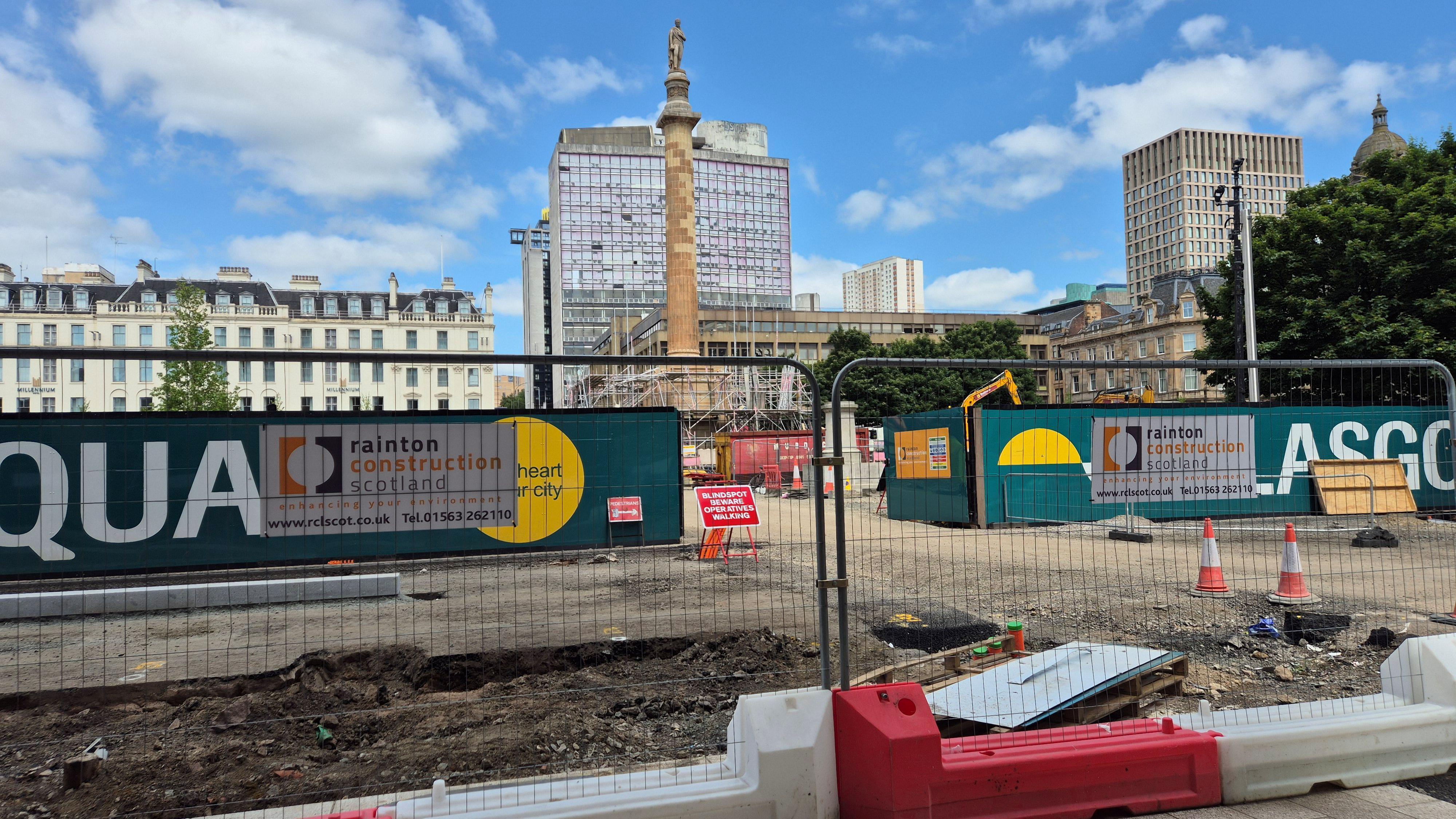 George Square remains sealed off as work continues on its redevelopment