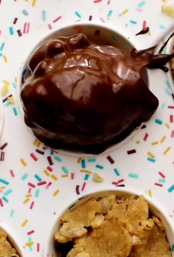 Cookie dough crunch bites with crispy rice cereal or quinoa