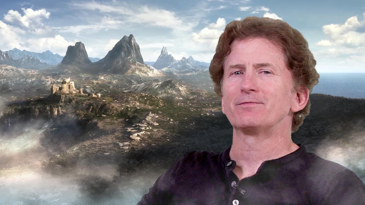Todd Howard on a backdrop of TES 6