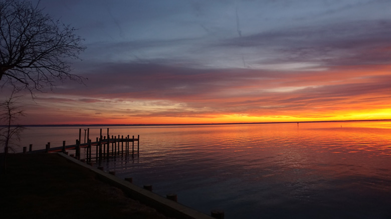 A picture of sunset on Cobb Island, Maryland