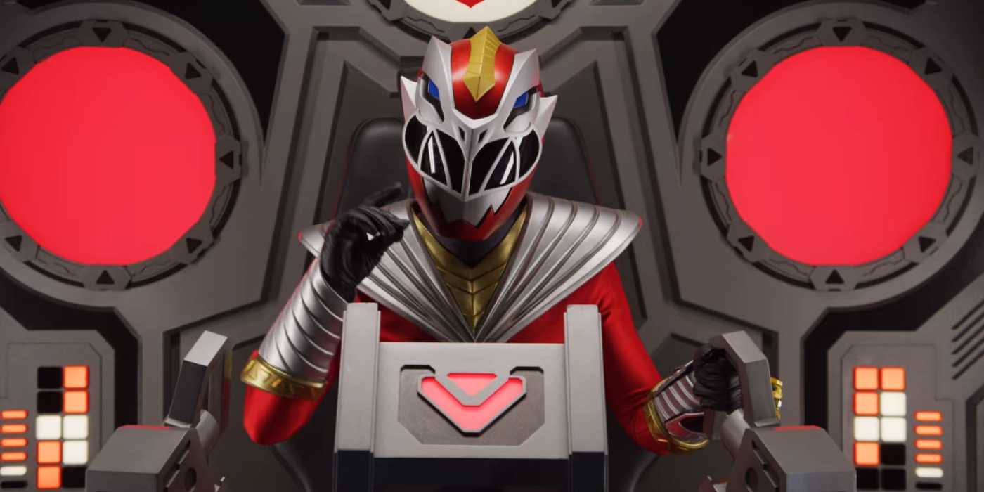 Red Ranger Amelia pilots the Cosmic Lion Zord in Power Rangers Cosmic Fury